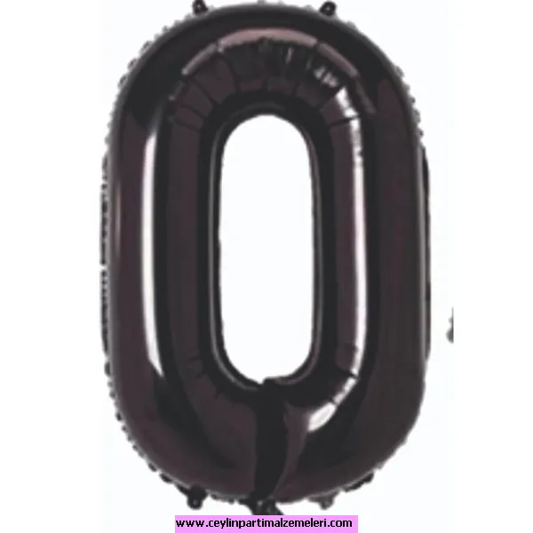 0 Rakam Siyah Folyo Balon